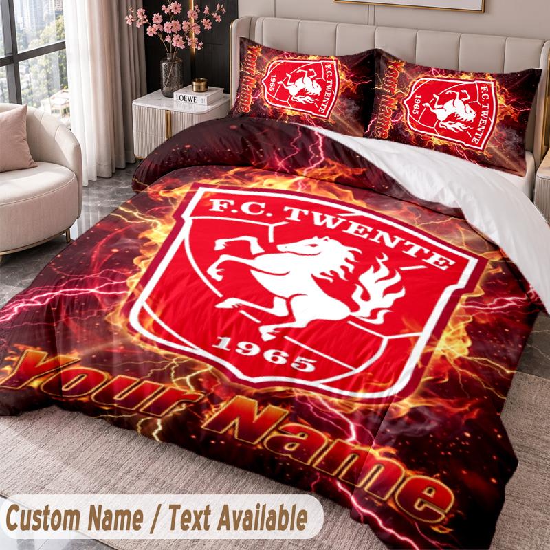 FC Twente Printed Bedding Set Custom Name Text 1 Duvet Cover 2 Pillowcases For Bedroom