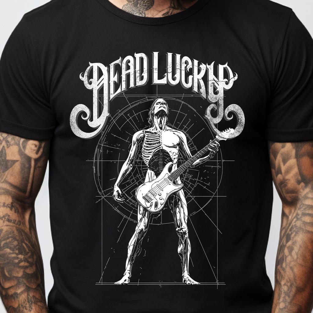 Skeleton Rockstar T-Shirt: Gothic Punk Biker Fashion