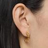 [TOUS] 18K Gold Vermeil Silver Manifesto Logo Hoop 17.4mm Earrings 1004222100