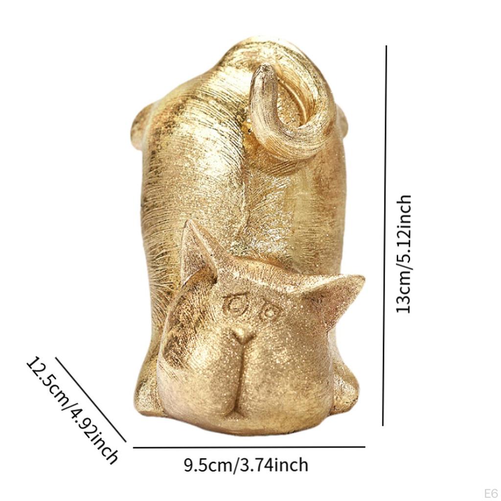 Статуэтка кошки Фигурка животного Декор Праздничное украшение Смоляная скульптура Настольное украшение для дома