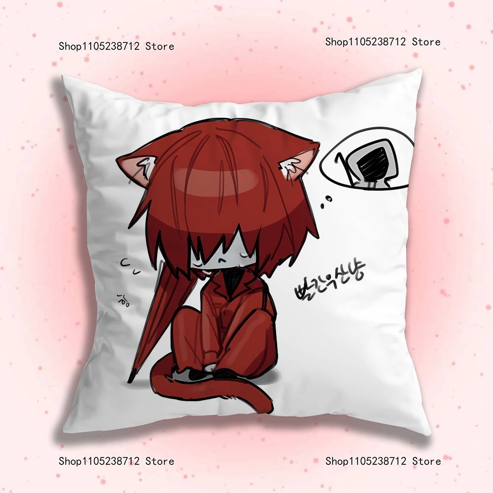 H-Homicipher Mr.Scarletellas Anime Pillow Covers Cartoon Sofa Decorative Home Double-Sided Printing Short Plush Cushion Cover