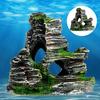 Aquarium Ornament Rockery Hiding Mountain Cave Landscape Resin Fish Tank Decor