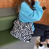 New Bag Winter Retro Large-capacity Canvas Bag Side Backpack Female Zebra Pattern Plush Shoulder Messenger Bag