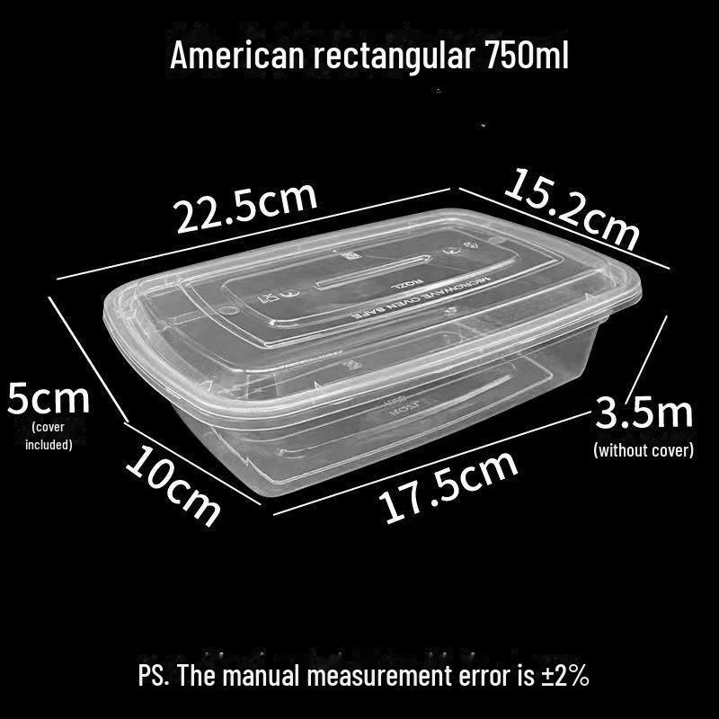 Одноразовая пластиковая миска с крышкой для пищевых продуктов — прямоугольный ланч-бокс и толстая прозрачная круглая суповая миска, бесплатная доставка