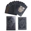Cool Black Aluminum Foil Playing Cards Black Pearl Game Playing Cards Waterproof Playing Cards Black Rose Skull Deck of Cards