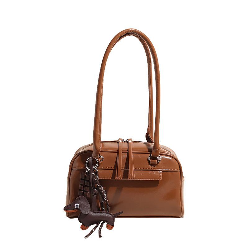 Трендовая нишевая сумка подмышкой, женская сумка для поездок на работу 2024 года, новая простая ретро-сумка для боулинга, универсальная сумка через плечо