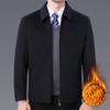 Autumn and Winter Woolen Woolen Jacket Men's Lapel Middle-aged and Elderly Dad's Short Thickened Jacket Loose Cashmere Jacket