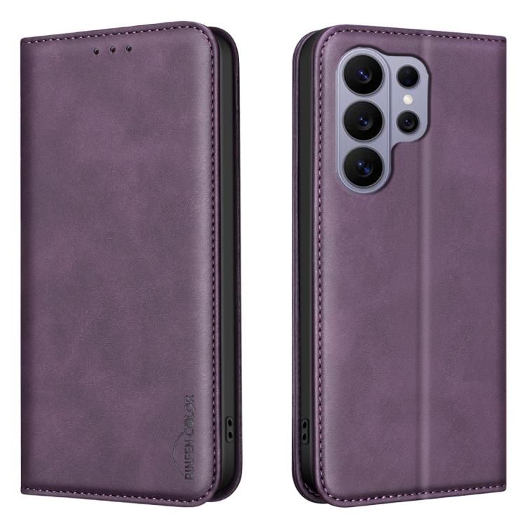 BINFEN COLOR Calfskin Texture Magnetic RFID Vegan Leather Phone Case