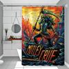 Популярная группа M-Motley Crues Простая шторка для душа Шторка для душа для ванной Легко чистить и стирать Полиэстер Водонепроницаемая Непрозрачная