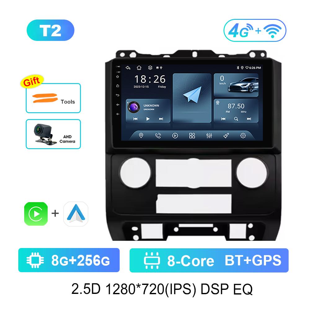 9'' Автомобильный видео мультимедийный плеер DSP Стерео для Ford Escape 2007 - 2012 Carplay ОС Android WiFi GPS 4G Bluetooth Разделенный экран