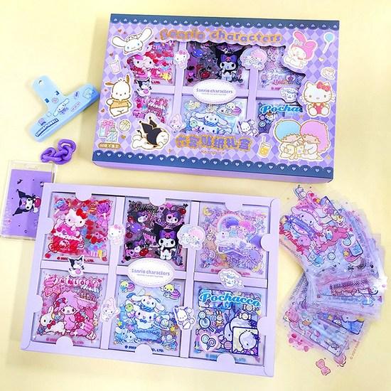 1+1 подарочный набор наклеек Sanrio Character Cinnamoroll Kuromi Daku, всего 120 штук, популярный персонаж в Корее