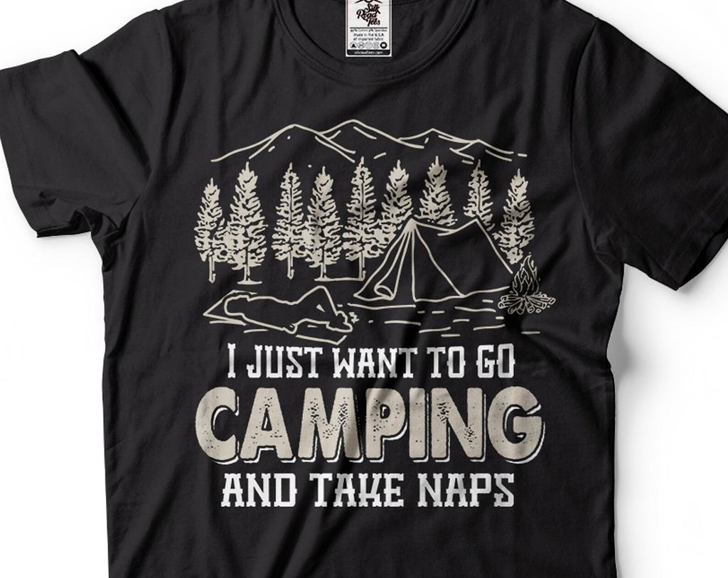 Camping & Naps T-Shirt: Funny Forest Nature Hiking Tee