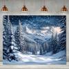 Christmas mountain scenery photography backdrop, made of durable polyester material, suitable for holiday parties and eventsZL