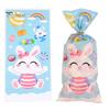 50Pcs Easter Bunny Candy Bags Large Capacity Cartoon Pattern Cute Cookie Candy Wrapping Bag Party Gift Bags