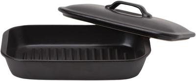 Керамическая тарелка для гриля в микроволновой печи Ishigaki Delish Life с длинной квадратной крышкой 19 x 11 см 4577 Мясо/Рыба