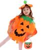 Kids' Pumpkin Costume Set - Halloween Jumpsuit With Hat & Bag
