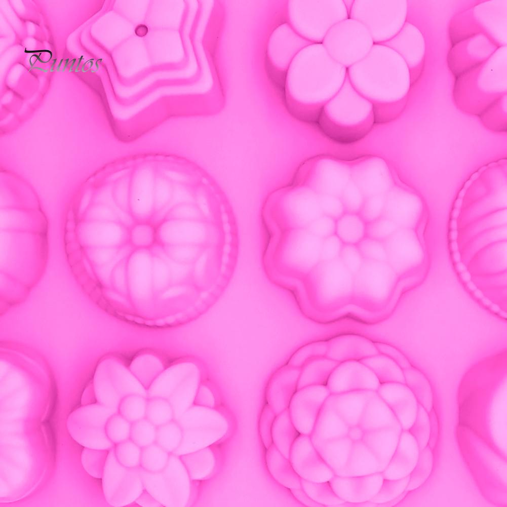 Puntos DIY силиконовая форма для выпечки шоколадных конфет в форме цветка с 12 отверстиями