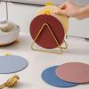 2 шт. подставки для напитков подставки для напитков круглый обеденный стол сплошной цвет противоожоговая защита стола толстые мягкие гибкие термостойкие моющиеся салфетки