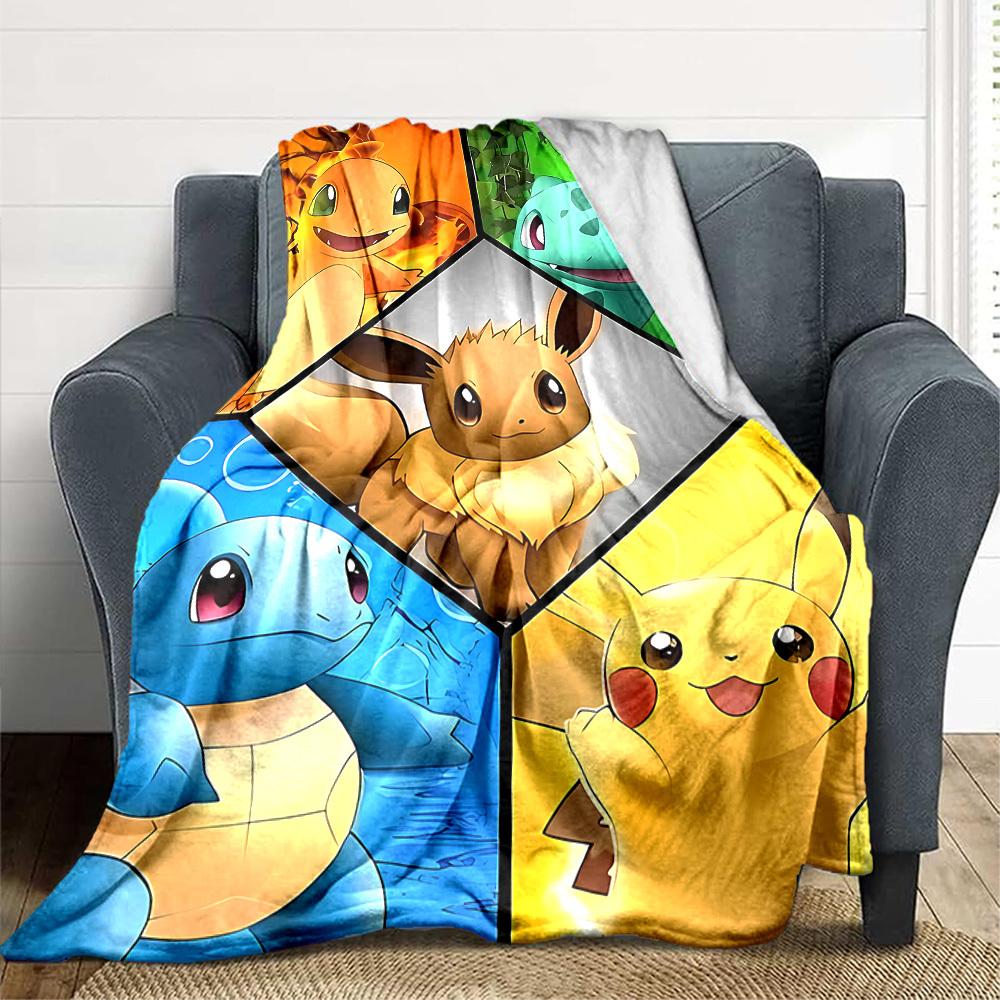 1pc Characters Flannel Throw Blanket HD Printed Lightweight Soft Warm All Season Blanket for Sofa, Bed, Travel, Camping Machine Washable