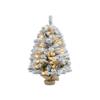 HOMCOM Sapin De Noël 92 Cm, Lumières LED, Branches Enneigées, Pommes De Pin, Ignifuge, Pied En Béton