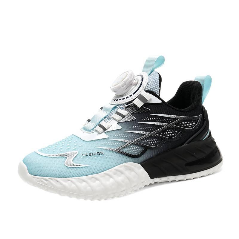 Children's and Boys' Sports Shoes 2025 New Mesh Non-slip Rotary Buckle Running Shoes Medium and Older Children's Casual Sports Shoes Tide