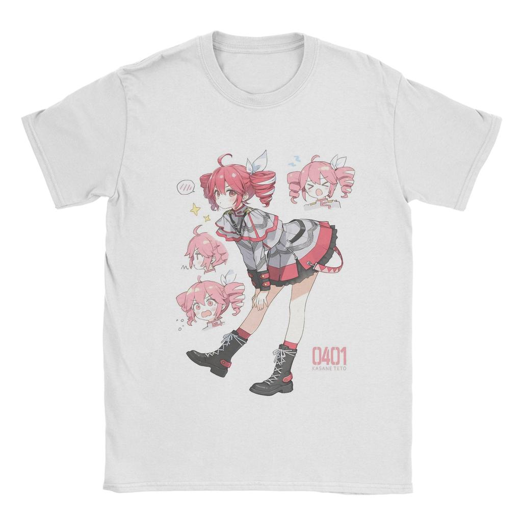 Unisex Unisexs Kasane Teto Cartoon Anime T Shirt Virtual Idols 100 Cotton Tops Unique Short Sleeve Crew Neck Tees Gift Tshirt