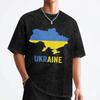 Карта Украины Украинская футболка Стирка 100% Хлопок Оверсайз Футболка Ретро Мужчины Женщины Уличная одежда Графические футболки
