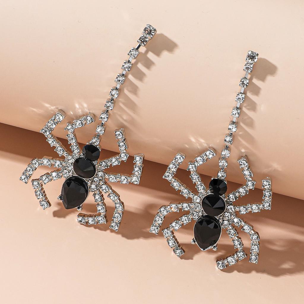 BLINGBAY Pendant Women's Earrings Fashion Personality Funny Creative Rhinestone Spider Earrings Girl Party Birthday Jewelry Gift