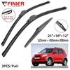 3 шт. щетки стеклоочистителя для Daihatsu Terios MK2 J200 F700 2006-2017 21 "18" 12 "подходят для переднего лобового стекла, щетки для окон, резак, аксессуары