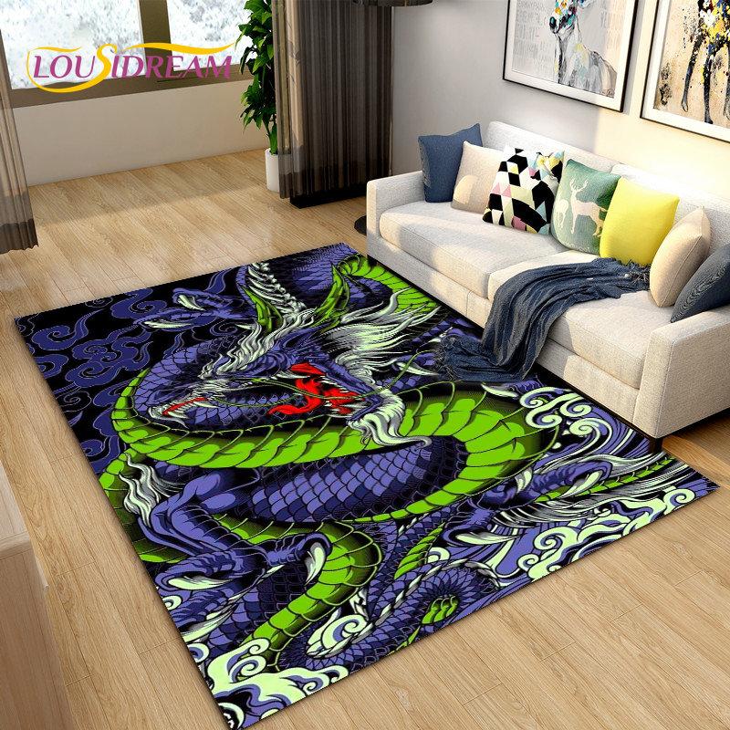 3D коврик с загадочным драконом, ковер для гостиной, спальни, дивана, коврик для украшения, детская игра, нескользящий напольный коврик