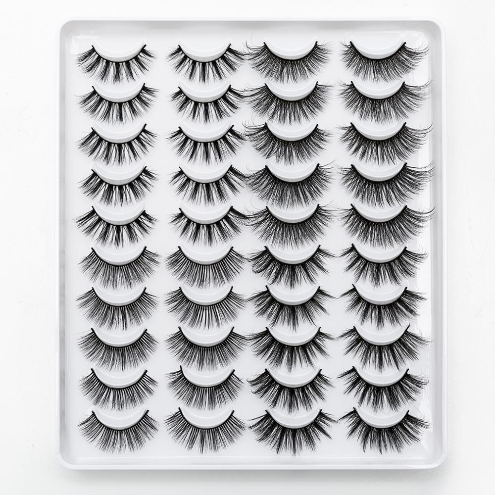 8/20 пар 15-20 мм натуральные 3D накладные ресницы набор для макияжа норковые ресницы наращивание норковые ресницы