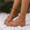 2024 Summer Narrow Band Women Slippers Fashion Low Heel Clip Toe Ladies Elegant Slides Casual Outdoor Beach Sandals Flip Flop