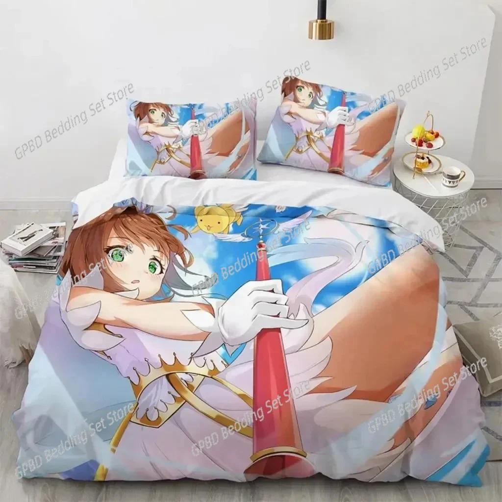 Одеяло Аниме Cardcaptor Sakura Комплект постельного белья 3D-печать Подходит для спальни Детская Домашний текстиль