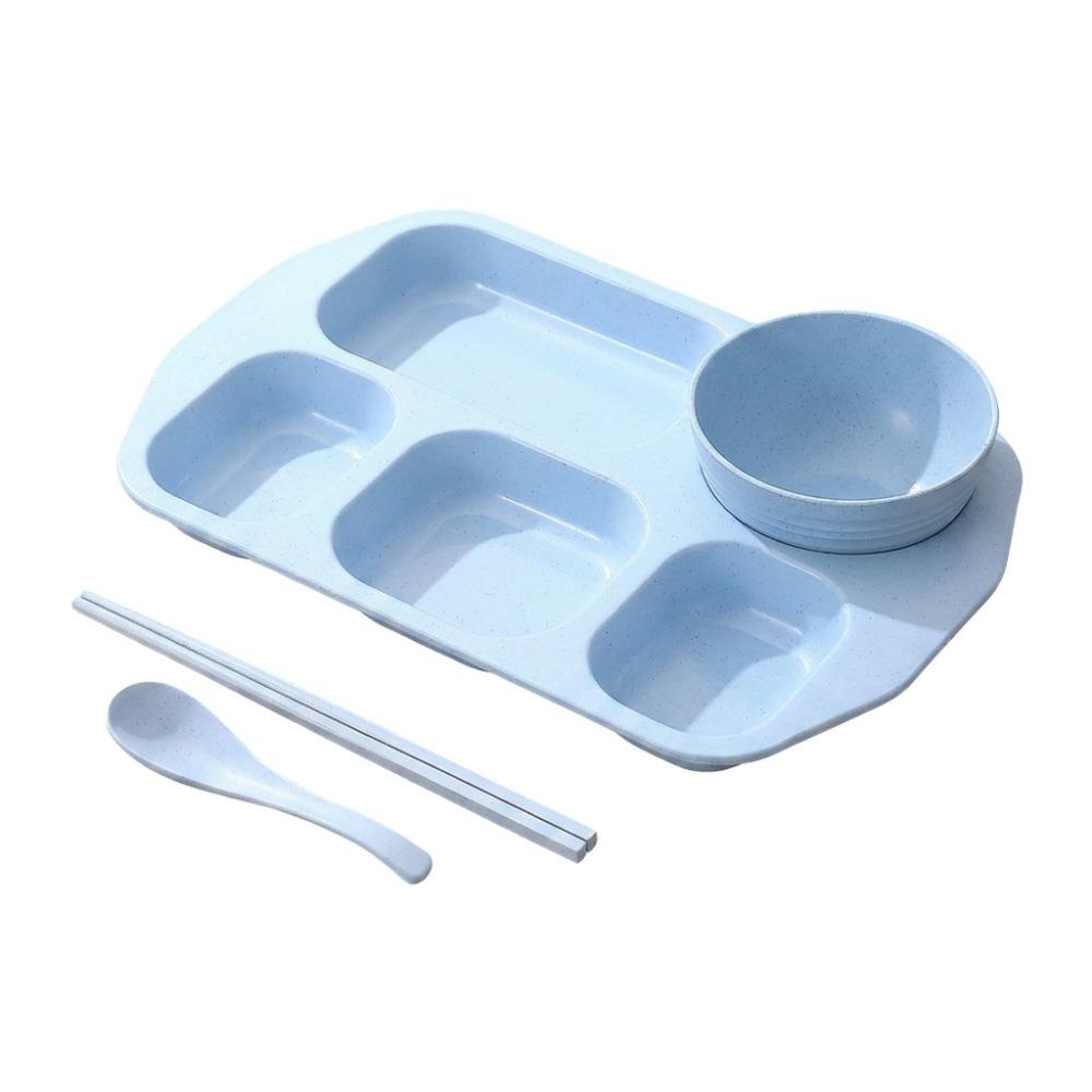 with Bowl and Tableware Fat-Loss Meal Plate Microwave-safe Divided Food Plate Canteen