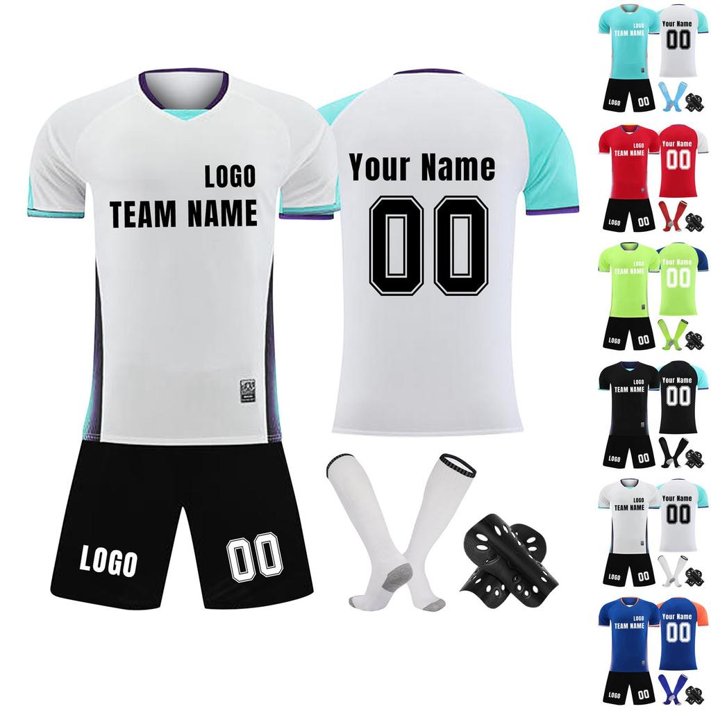 Personalised Shirts Kit Mens Girls With Name Number Custom Football Jerseys For Boys Training Suit