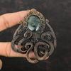 Moss Prehnite Pendant Copper Wire Wrapped Jewelry Handmade Pendant Gemstone Jewelry Copper Wire Wrapped Pendant Octopus Jewelry Gift For Her