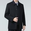 Winter Double-sided Cashmere Coat for Men, Casual Woolen Lapel Coat, Middle-aged Dad, Removable Down Liner