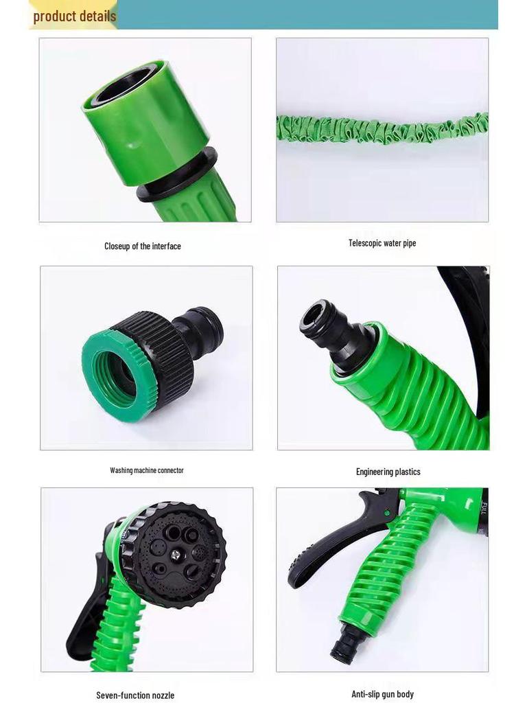 Expandable High-Pressure Retractable Water Hose & Garden/Car Wash Water Gun