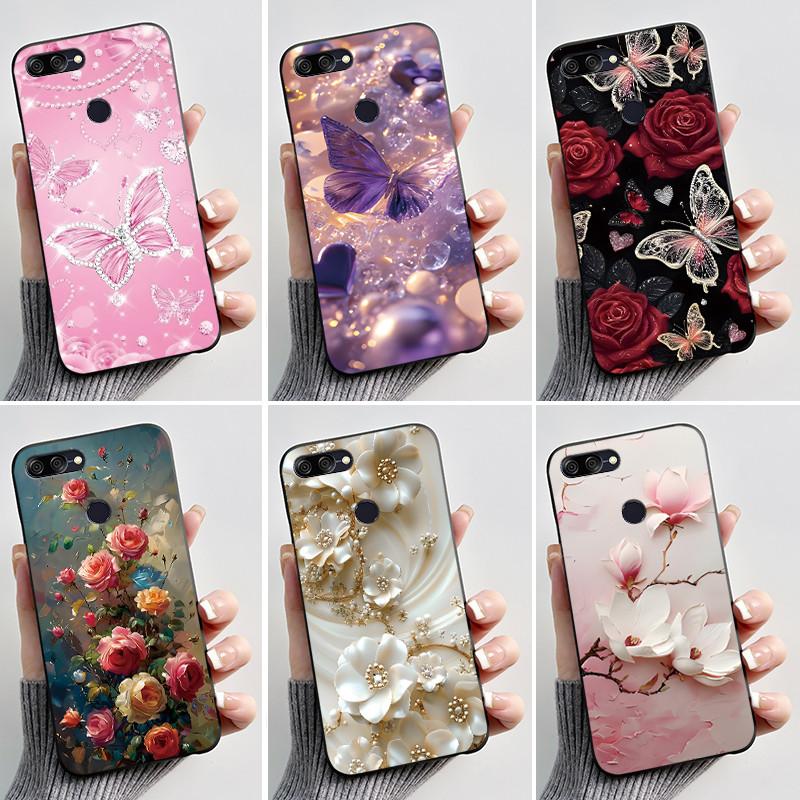 For Asus Zenfone Max Plus M1 ZB570TL X018 Case Fashion Butterfly Flowers Soft Black Silicone Cover For Asus Max Plus M1 Bumper