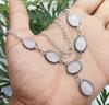 Rose Quartz Gemstone 925 Sterling Silver Plated Unisex Fashion Necklace SH-92