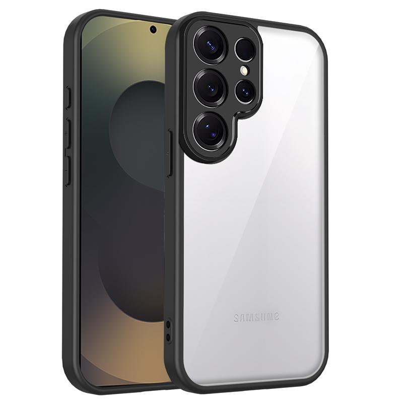 Прозрачный силиконовый чехол для Samsung Galaxy S25 S24 S23 S22 Ultra Plus Edge FE, задняя панель из ПК, бампер из ТПУ, противоударный, прозрачная крышка для телефона