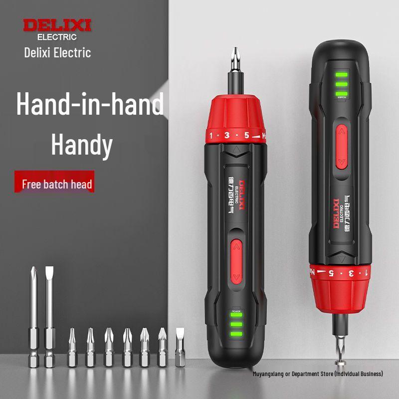 Многофункциональная электрическая отвертка и мини-литиевый шуруповерт Delixi для домашнего использования