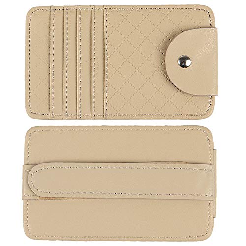 Карман для солнцезащитного козырька Takelablaze Карман для автомобильного козырька Карман для карточек Очков Хранение аксессуаров Многофункциональное автомобильное хранилище (бежевый)