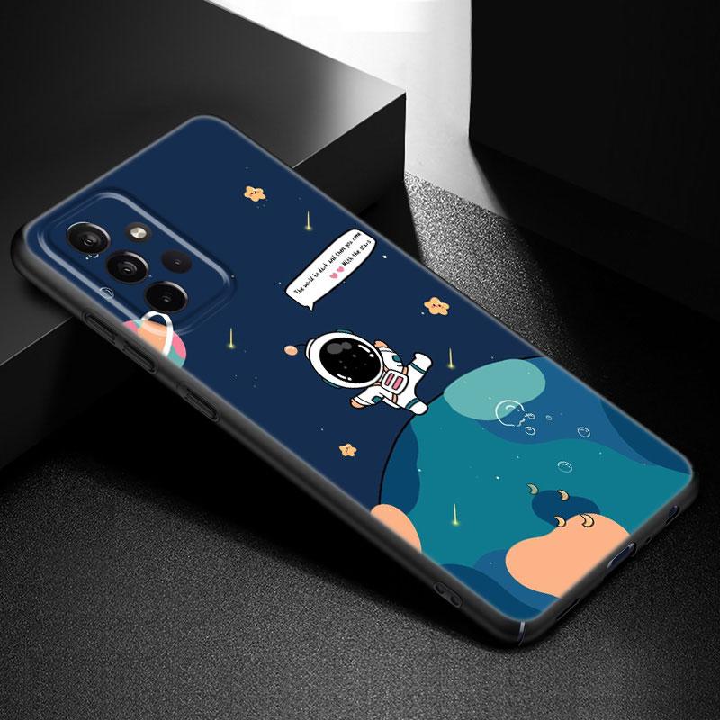Милый чехол для телефона с космонавтом и Землей для Samsung Galaxy A21 A30 A50 A52 S A13 A22 A32 A33 A53 A73 5G A11 A12 A31 A51 A70 A71 A72