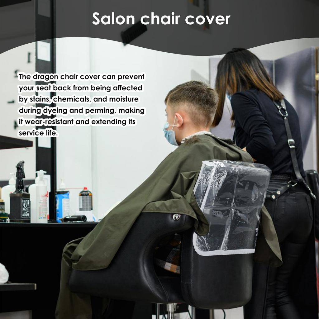 3 Pcs Salon Chair Back Cover Barber Beauty Chair Protectors Plastic Clear Waterproof Soft Sofa Armrest Dust Prevention