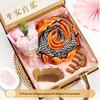 Elegant Scarf & Sandalwood Comb Gift Set