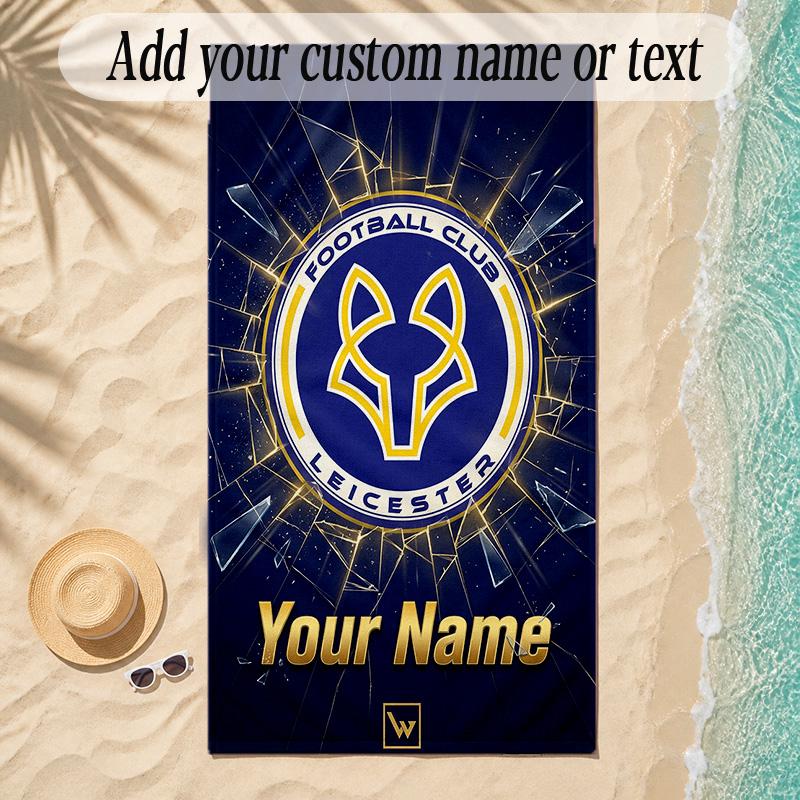 Beach TowelLeicester City Custom Name Text Personalized Soft Towel for Beach Pool Indoor Home Decor Gift