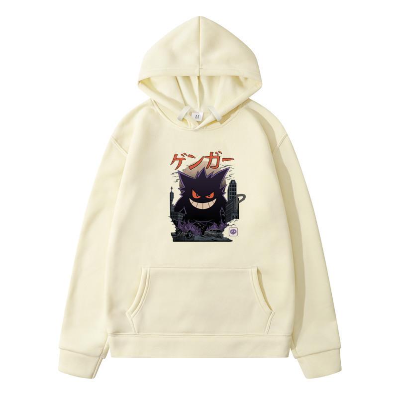 Loose Hooded Sweater Gengar Kaiju Fleece Pullover Sweatshirt Men'S Fast Sale