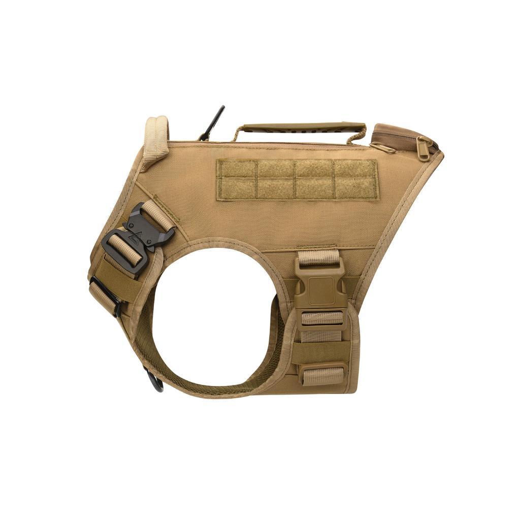 Military Tactical Dog Harness Vest and Leash Set Pet Training Vest Adjustable Metal Buckle Thickening Material for Medium Large Dog