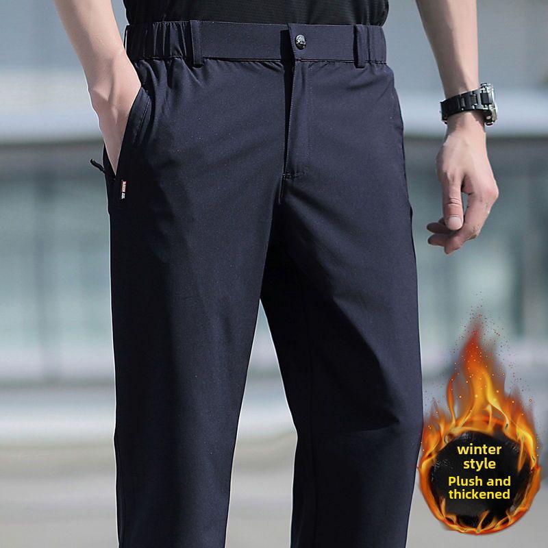 Men's Quick-Dry Casual Sports Pants with Elastic Waist - Versatile for Spring, Autumn, and Winter